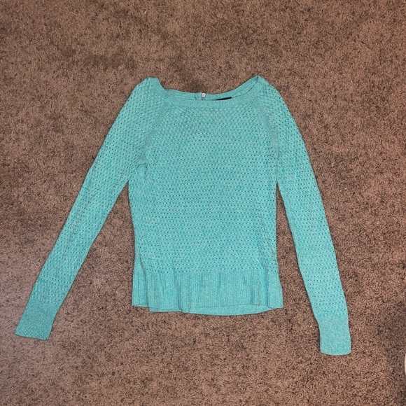 American Eagle Teal zipper back sweater - Picture 3 of 5